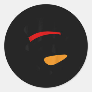 Snowman Christmas Character Face  Classic Round Sticker
