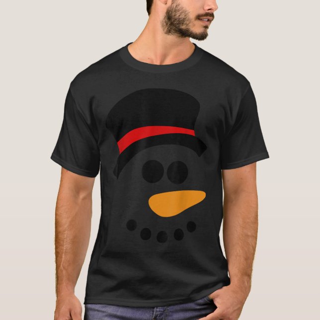 Snowman Christmas Character Face  T-Shirt (Front)