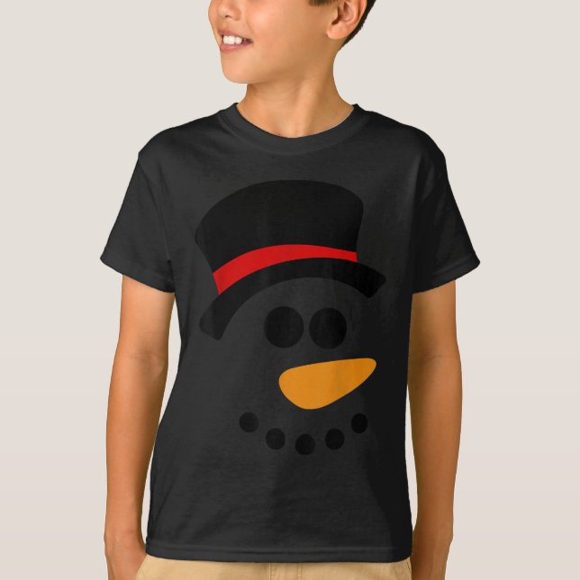 Snowman Christmas Character Face  T-Shirt (Front)
