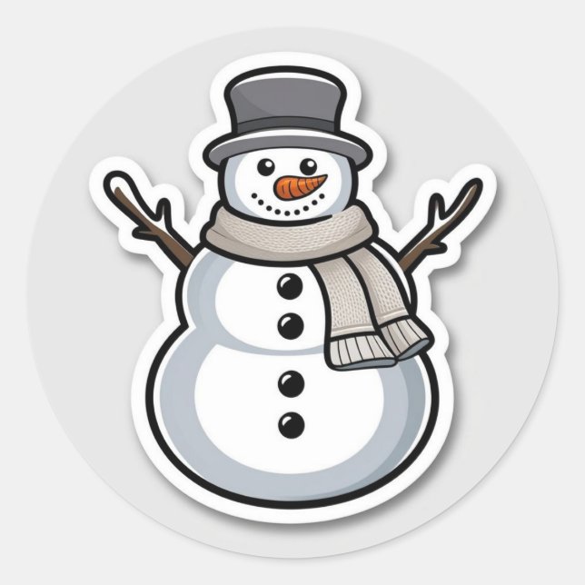 Snowman christmas  classic round sticker (Front)
