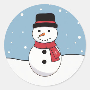 Snowman Christmas Classic Round Sticker
