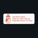 Snowman Christmas Cookie Label<br><div class="desc">This return address label features a cute snowman cooke.</div>