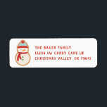 Snowman Christmas Cookie Label<br><div class="desc">This return address label features a cute snowman cooke.</div>