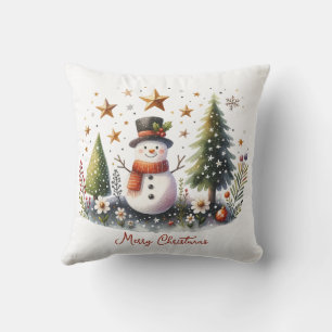Snowman Christmas Cushion
