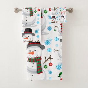 Snowman Christmas decoration  Bath Towel Set