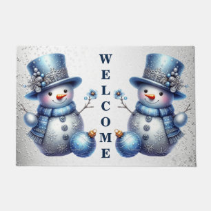 Snowman Christmas Elegant Winter Holidays Doormat