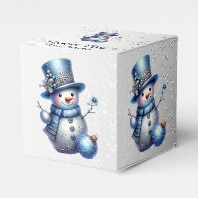 Snowman Christmas Elegant Winter Holidays Favour Box (Front Side)