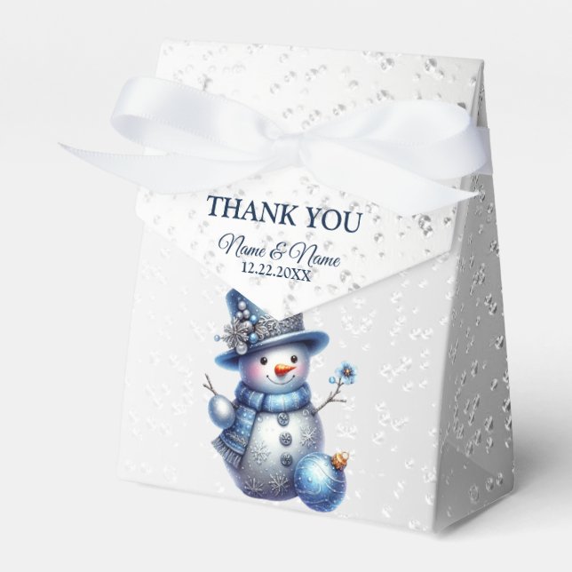 Snowman Christmas Elegant Winter Holidays Favour Box (Front Side)