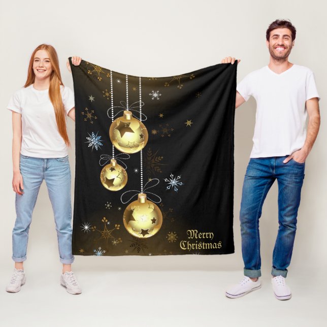 Snowman Christmas Elegant Winter Holidays Fleece Blanket (In Situ)