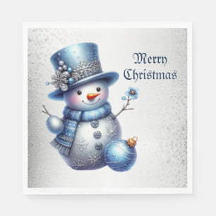 Snowman Christmas Elegant Winter Holidays Napkin