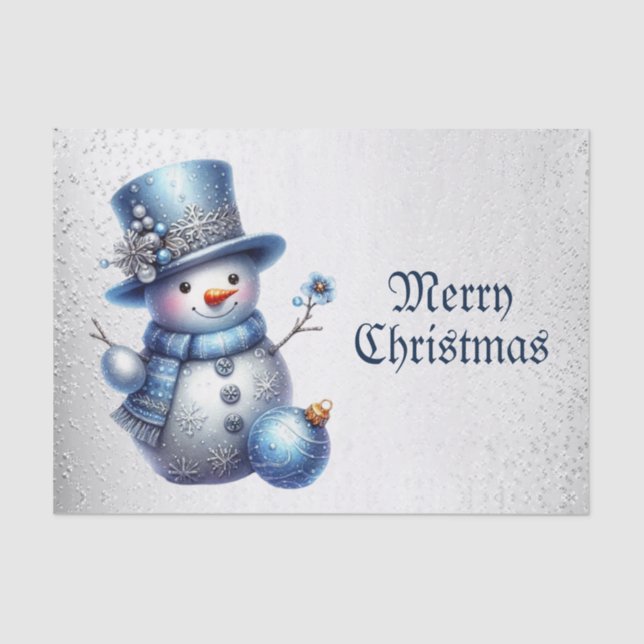 Snowman Christmas Elegant Winter Holidays Tissue Paper (Front)