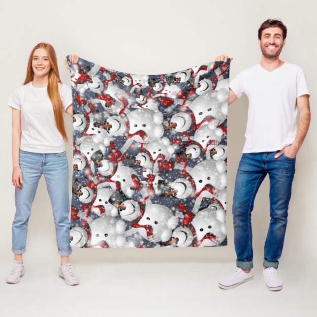 Snowman Christmas  Fleece Blanket (In Situ)