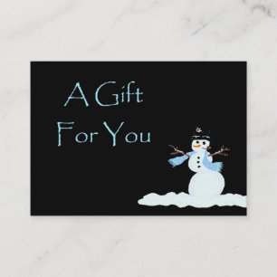 Snowman Christmas Gift Card Certificates