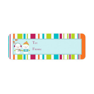 Snowman Christmas Gift Tag Label