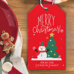 Snowman Christmas Gift Tags<br><div class="desc">Add a charming touch to your holiday gifts with our Snowman Christmas Gift Tags! These delightful tags feature the same whimsical snowman design as our favour bags. Customise them with your family name and a heartfelt message for a unique and festive touch. Whether you choose 'Merry Christmas' or 'Happy Holidays,...</div>
