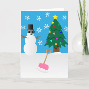 Snowman Christmas Greeting Card, Frosty Holiday Card