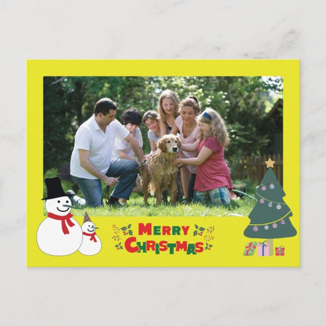 Snowman Christmas Greeting Holiday  Postcard (Front)