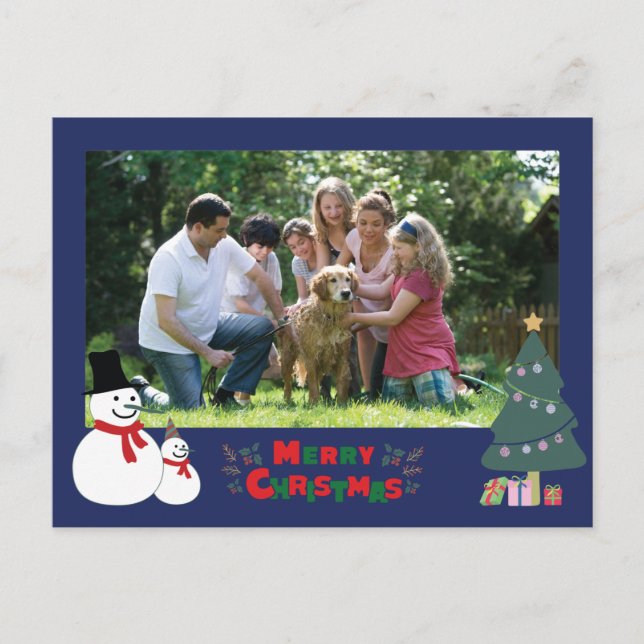 Snowman Christmas Greeting Holiday  Postcard (Front)