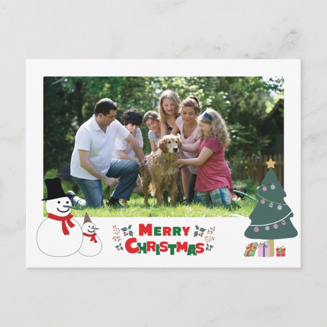 Snowman Christmas Greeting Holiday  Postcard (Front)