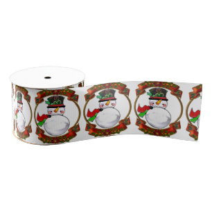 Snowman Christmas Grosgrain Ribbon