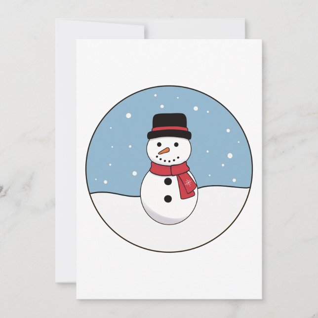Snowman Christmas  Holiday Card (Front)