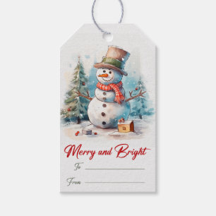 Snowman Christmas Holiday Gift Tags