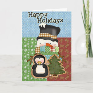Snowman Christmas Holiday Greeting or Invitation