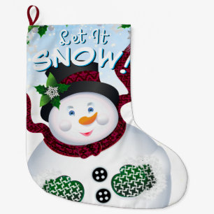Snowman Christmas Holiday Large Christmas Stocking