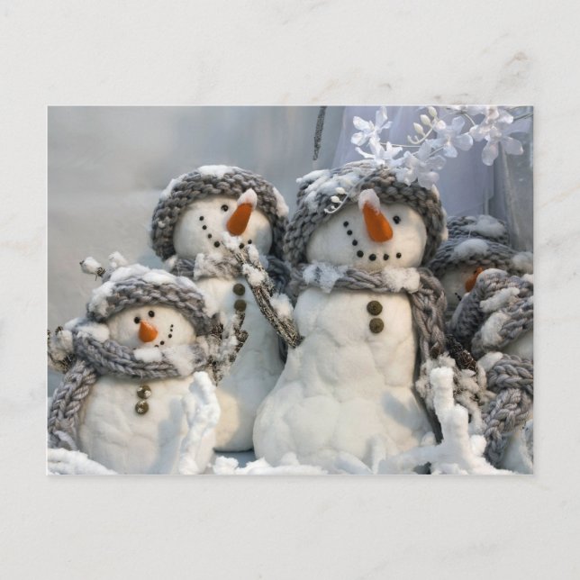 Snowman Christmas Holiday Postcard (Front)