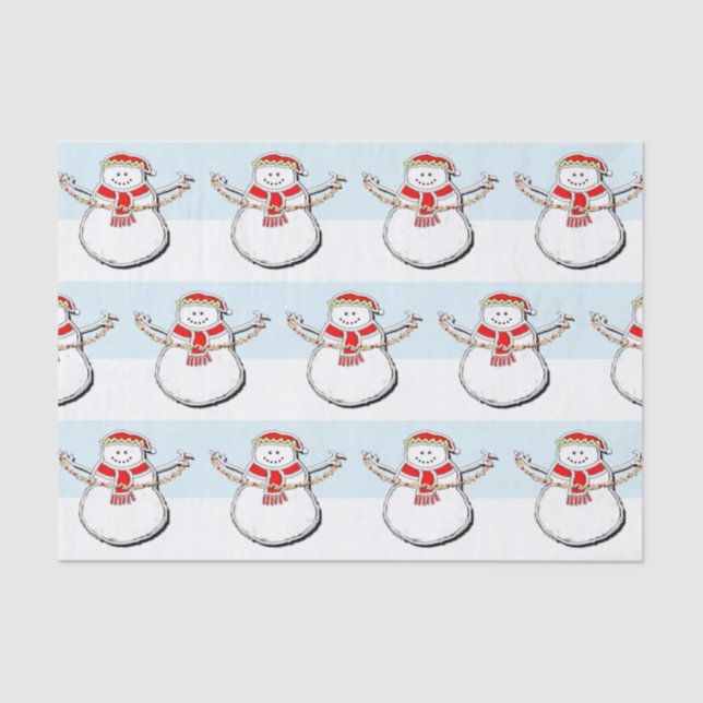 Snowman Christmas Holiday Tissue Paper (Front)