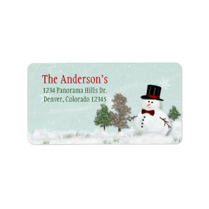 Snowman Christmas Holiday Xmas Address Mailing Label