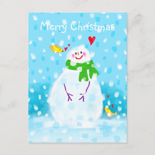 Snowman Christmas Holidays Postcard (Front)