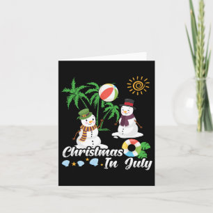 Snowman Christmas In July Funny Hawaiian Summer Va Card