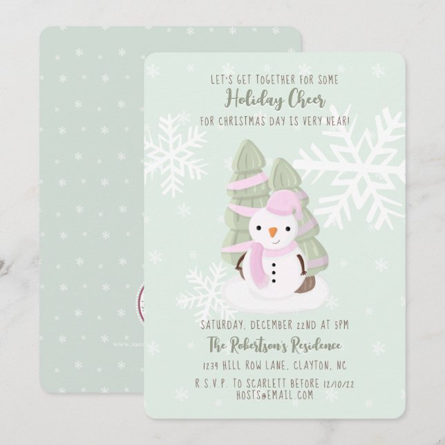 Snowman Christmas Invitation (Front/Back)