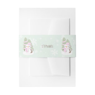 Snowman Christmas Invitation Belly Band
