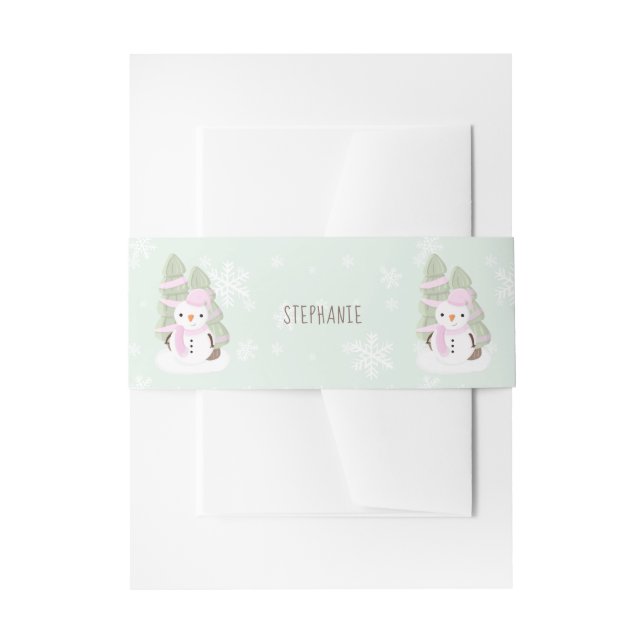 Snowman Christmas Invitation Belly Band (Front Example)