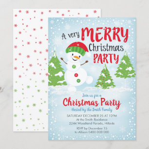 Snowman Christmas Invitations