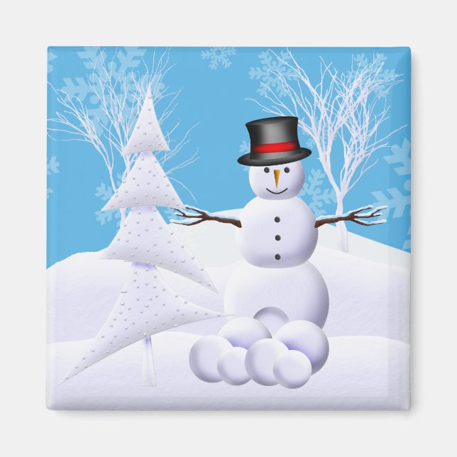 Snowman Christmas Magnet (Front)