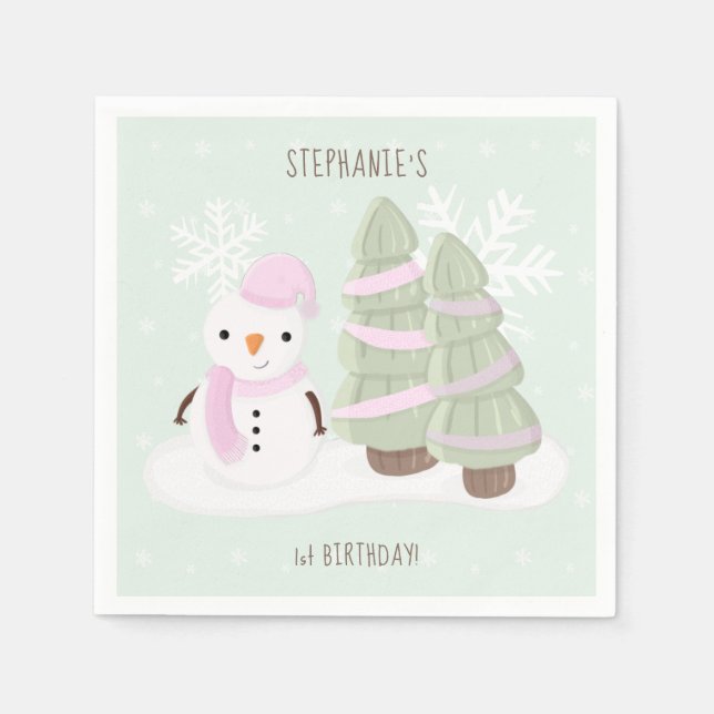Snowman Christmas Napkin (Front)