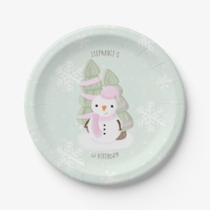 Snowman Christmas Paper Plate