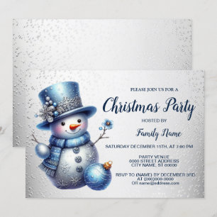 Snowman Christmas Party Elegant Winter Holidays Invitation