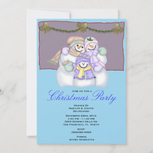 Snowman Christmas Party Holiday Invite