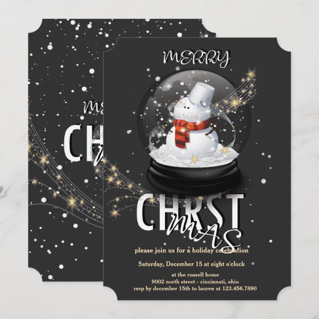 Snowman Christmas party Invitation (Front/Back)