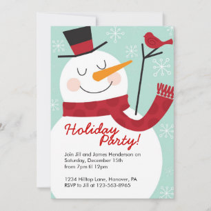 Snowman Christmas Party Invitations
