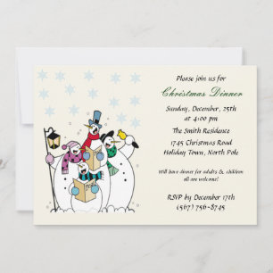 Snowman Christmas Party Invitations