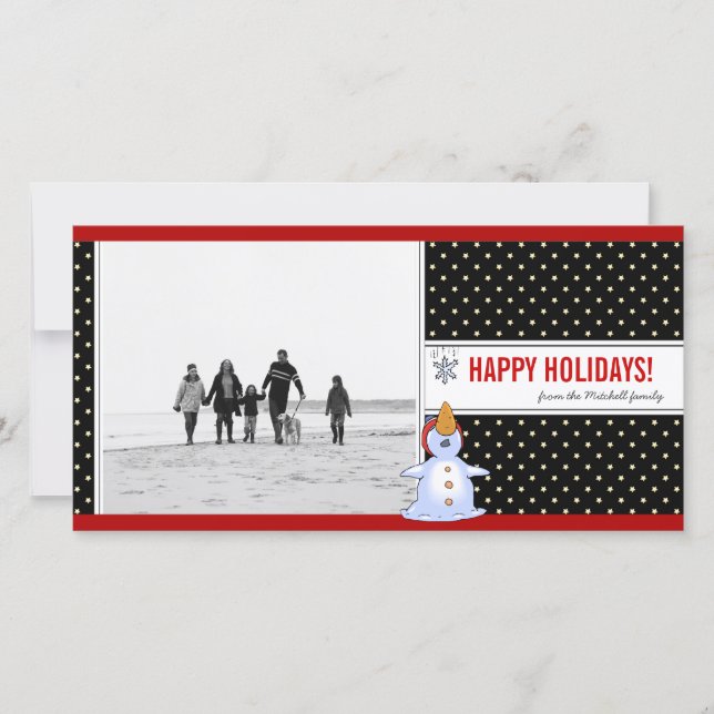 Snowman Christmas Photo Card (Front)