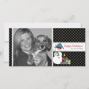 Snowman Christmas Photo Card {black}