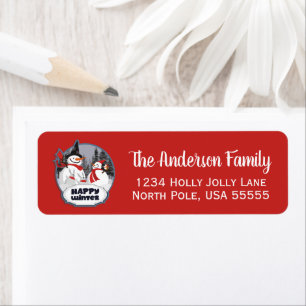 Snowman Christmas Return Address Label
