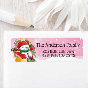 Snowman Christmas Return Address Label