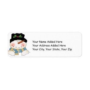 Snowman Christmas Return Address Labels